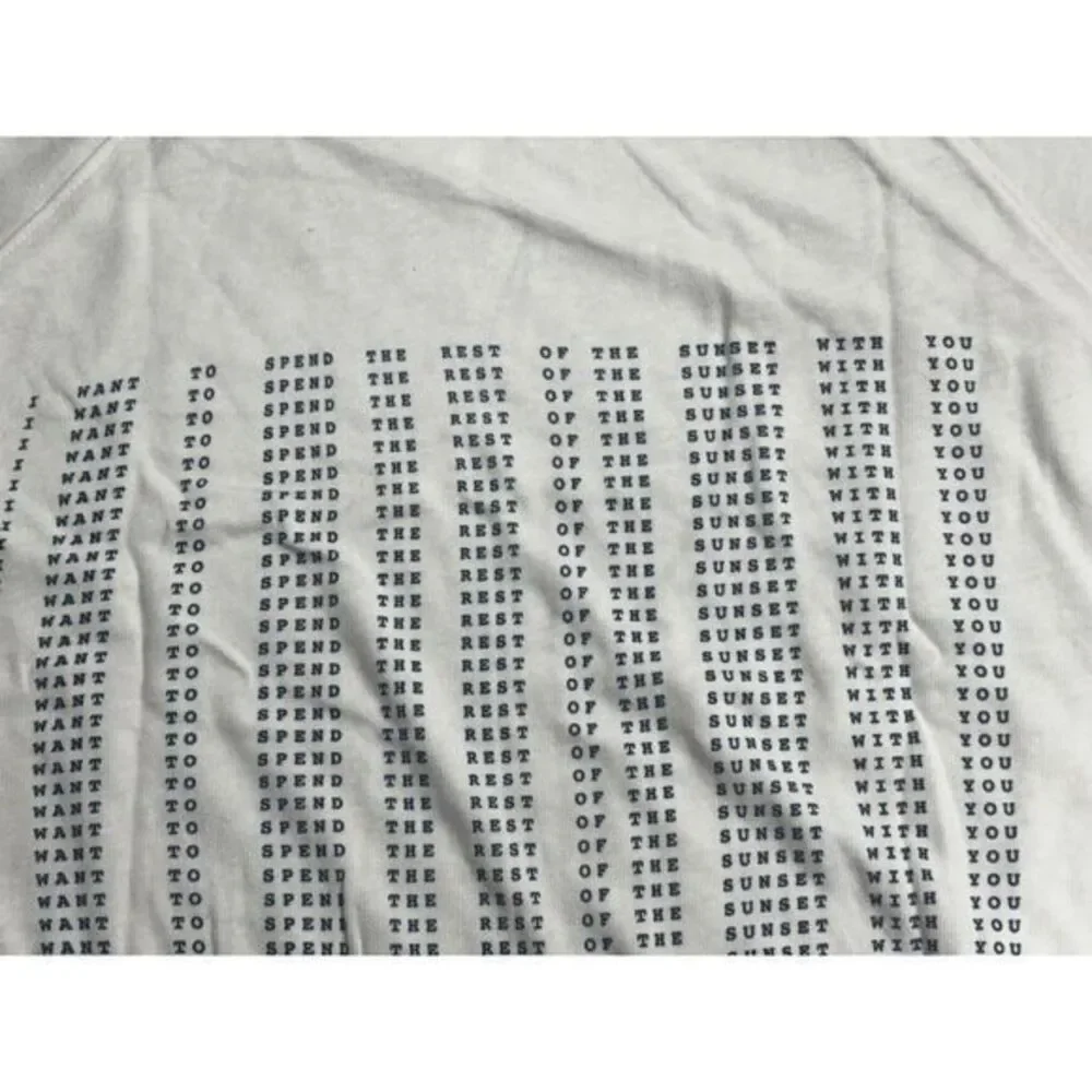 Sundry NWT Soft White Hoodie with Heart & Print 'Sunset with You